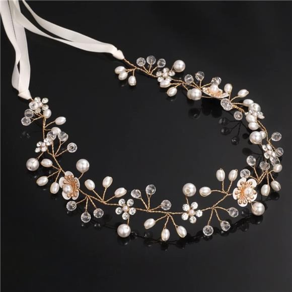 Pimoys Flower Girl Headpiece Headband, Flower Girl Hair Accessory main image 6